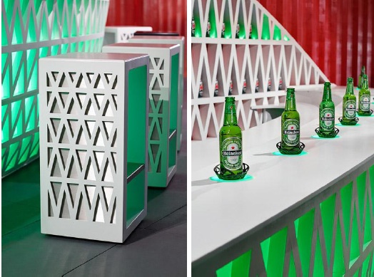 Heineken corian design bar